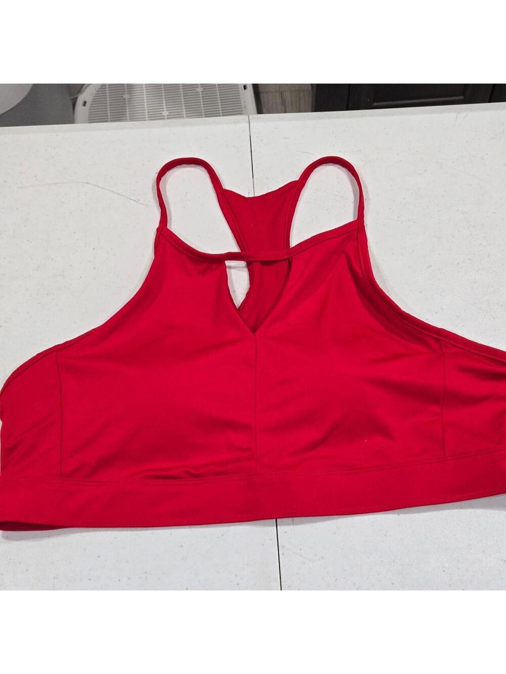 -Peyton & Parker red polyester & spandex sports bra